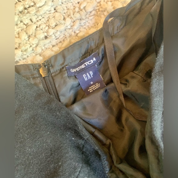 Flattering Black Wool Mini-midi Strapless Dress - Picture 2 of 4